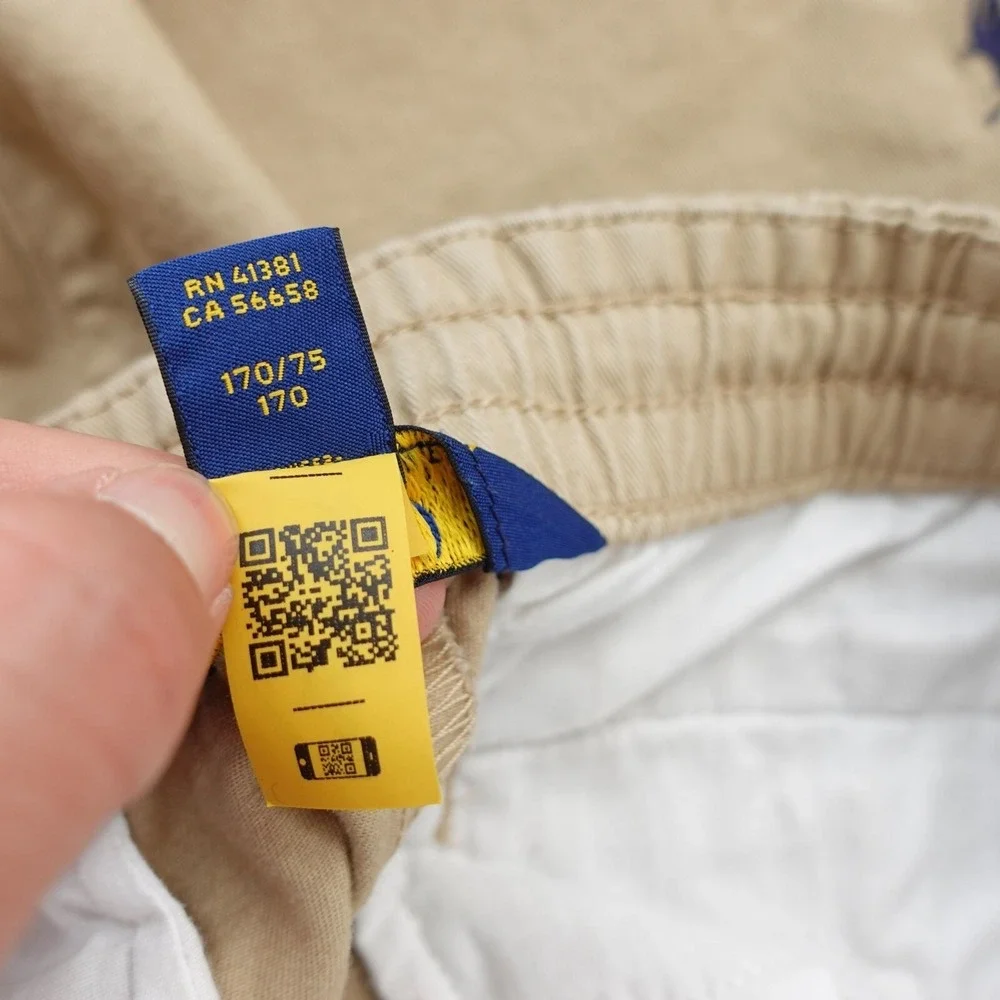 Polo Ralph Lauren Boys 20 Tan Khaki Logo Allover Shorts Simple Basic Summer 30x5